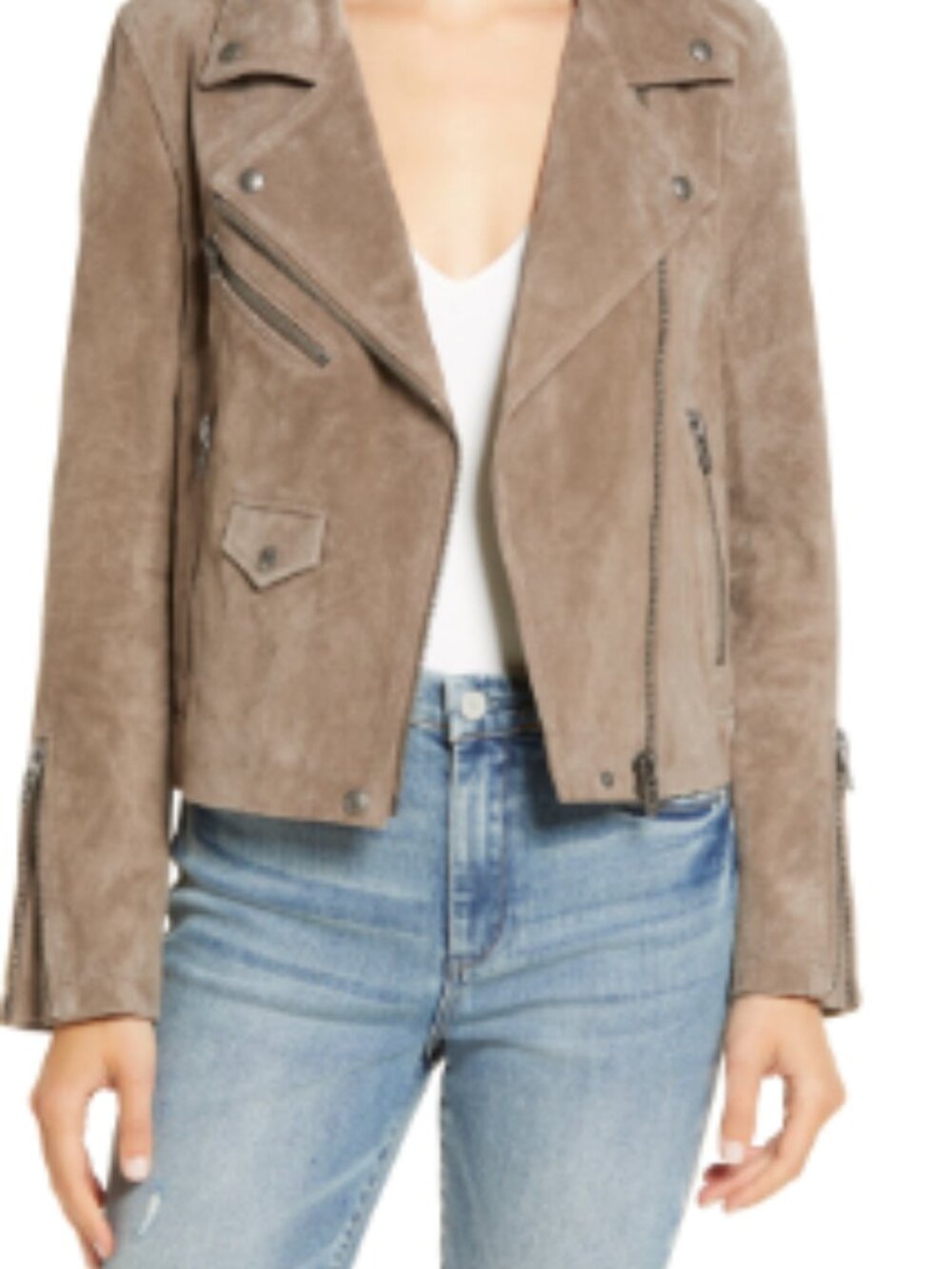 BLANKNYC Vital Signs Suede Moto Jacket XS